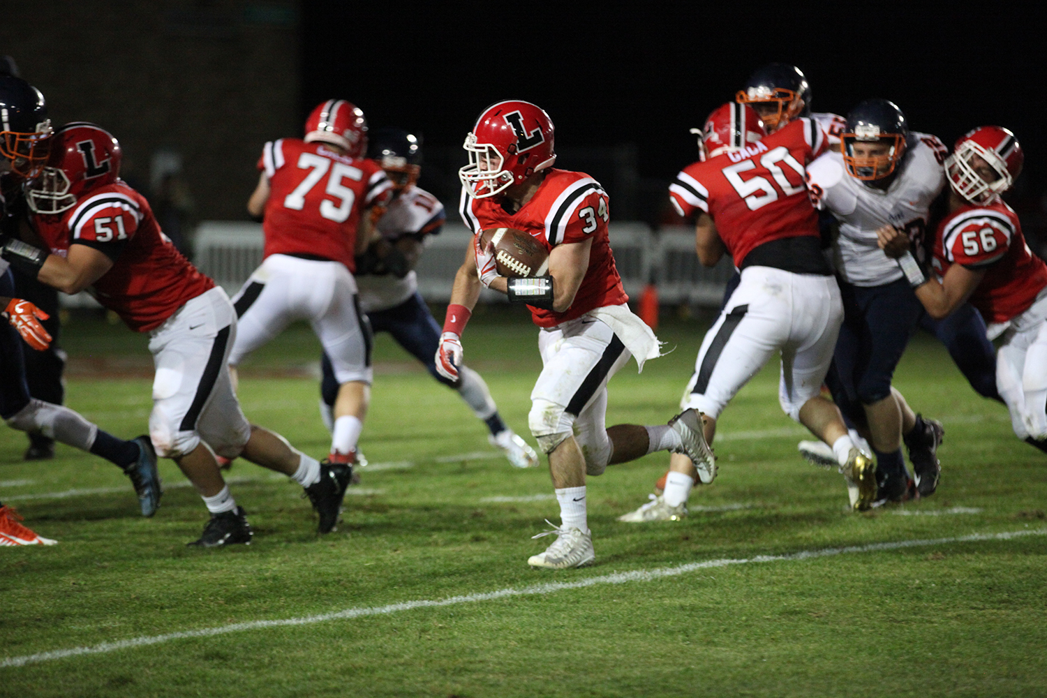 RB running through the defense Lancaster Legends Football 09.01.17 Lancaster vs Bennett