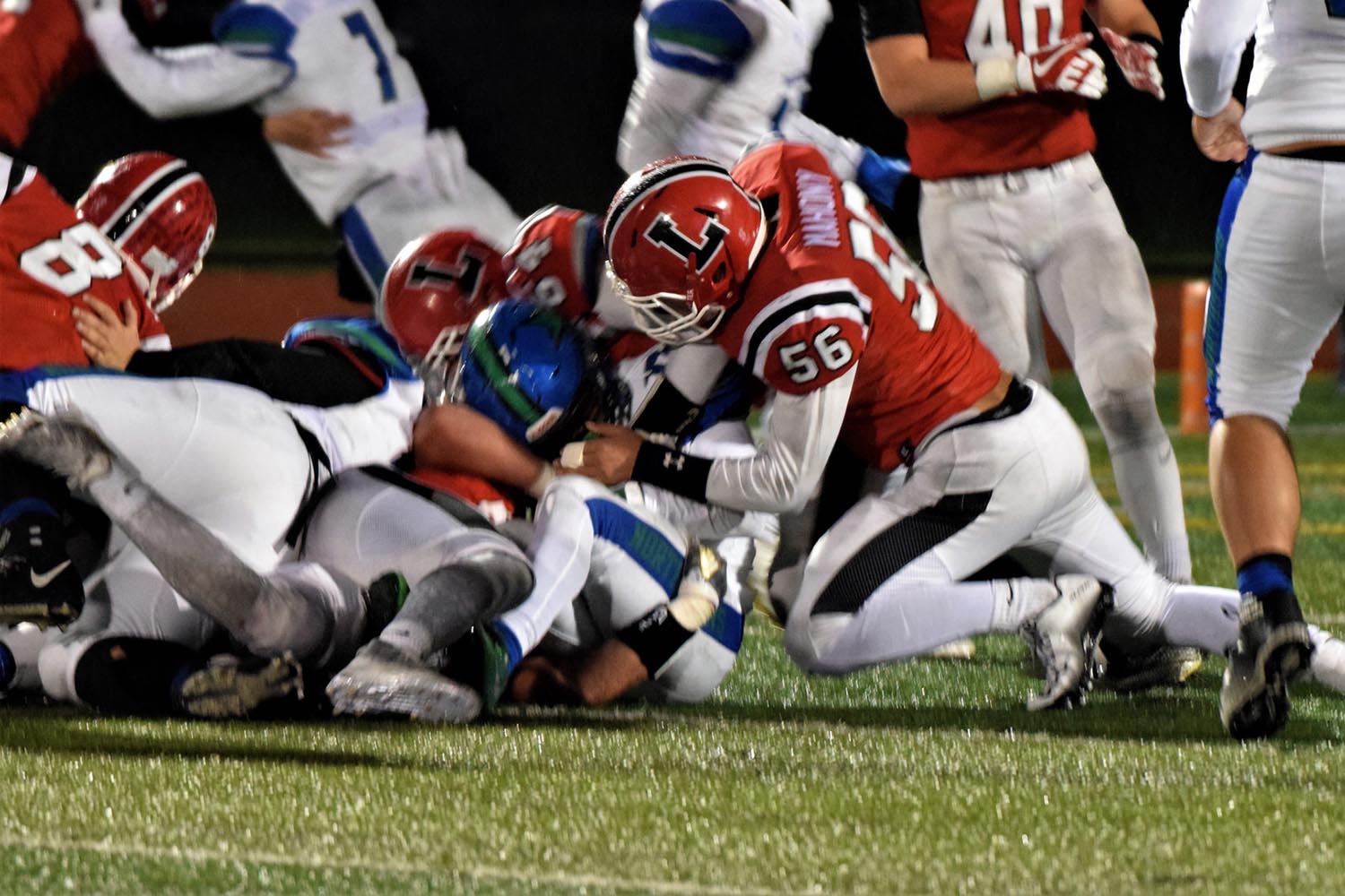 Legends bringing down the CNS Ball Carrier Lancaster Legends Varsity Football 11.18.17 vs Cicero-North Syracuse