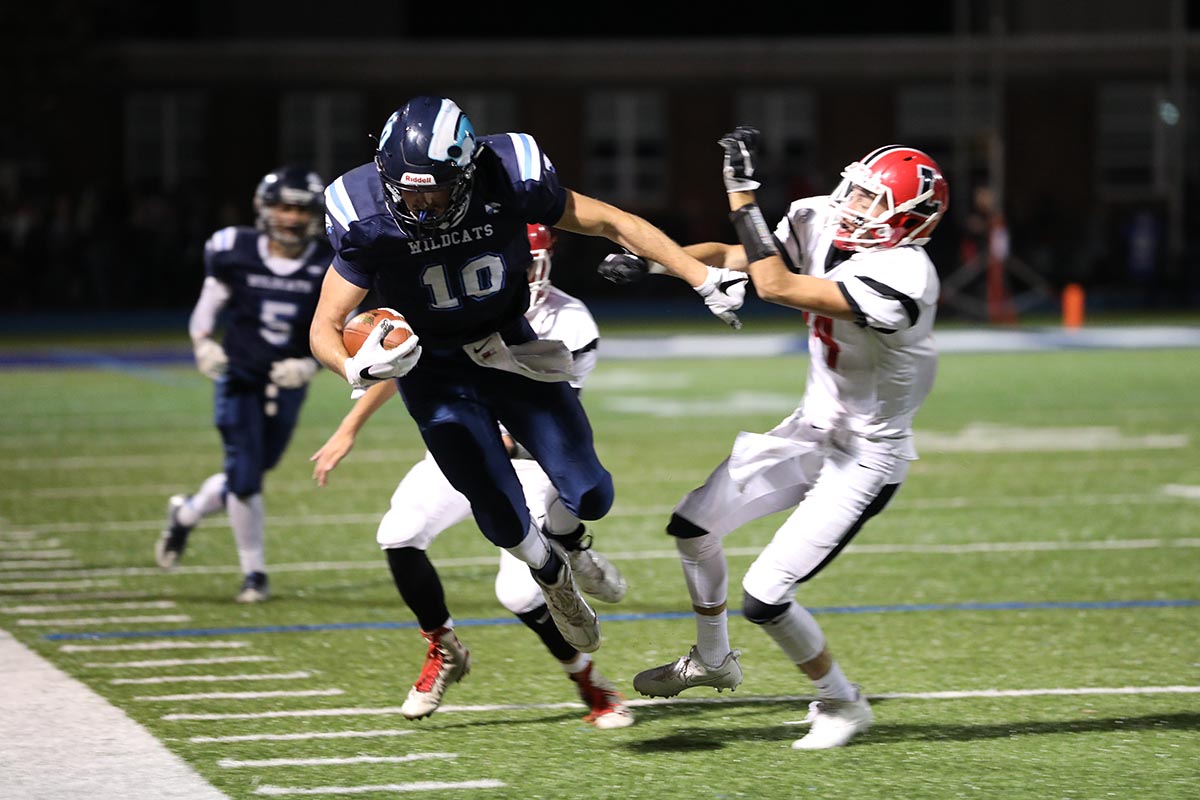 Knocking a Depew Receiver out of bounds Lancaster Legends Football 10.13.17 Lancaster vs Depew