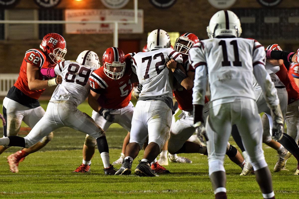 Olineman Blocking for the team Lancaster Legends Varsity Football vs Hutch Tech Engineers 10.20.17