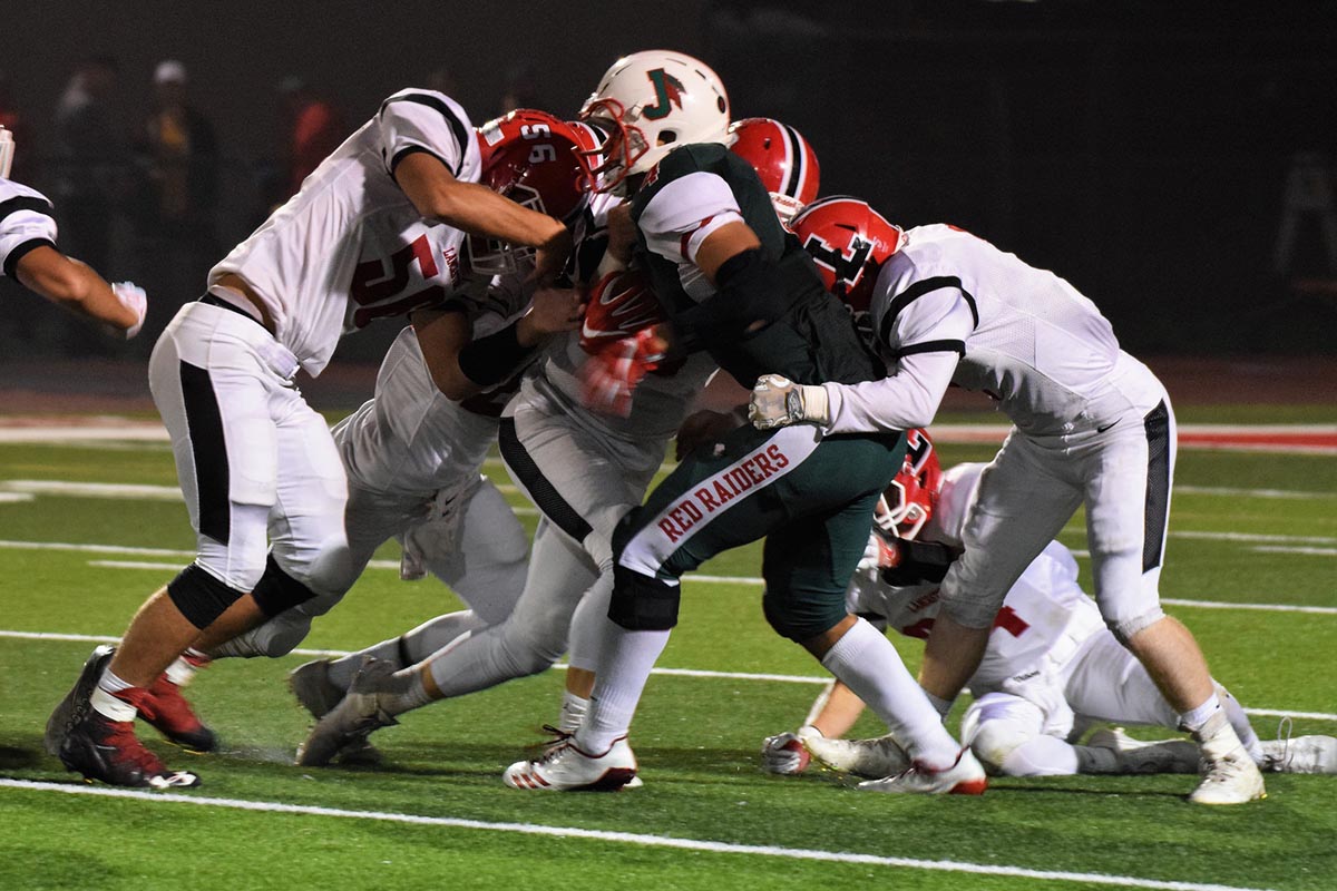 Lancaster Legends Varsity Football vs Jamestown Football Defense gets the stop