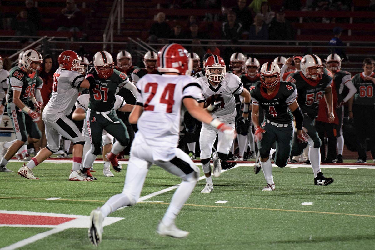 Lancaster Legends Varsity Football vs Jamestown Football Looking for daylight