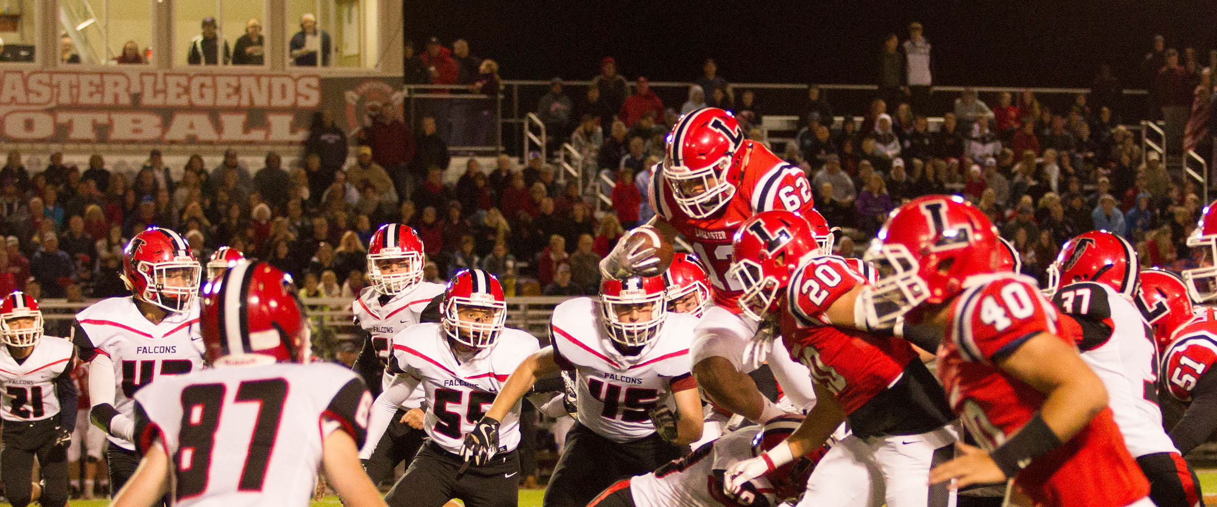 Lancaster Legend Joe Andreeseen jumping over the defense