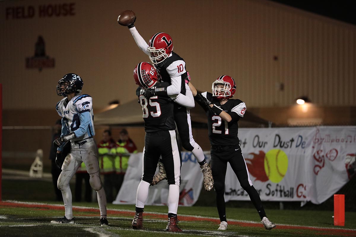 Lancaster with the TD celebration