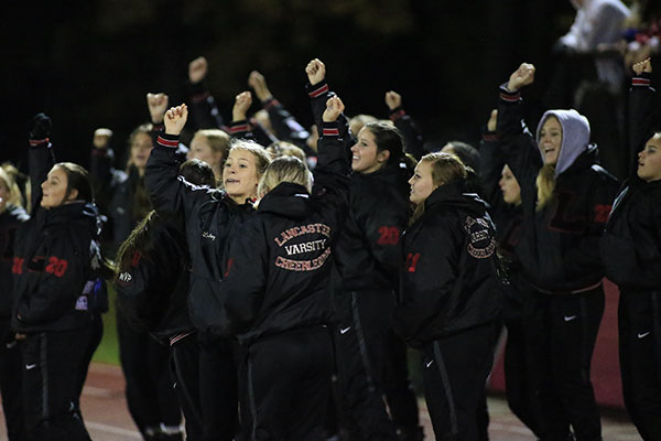 LHS Cheerleaders cheering on the team