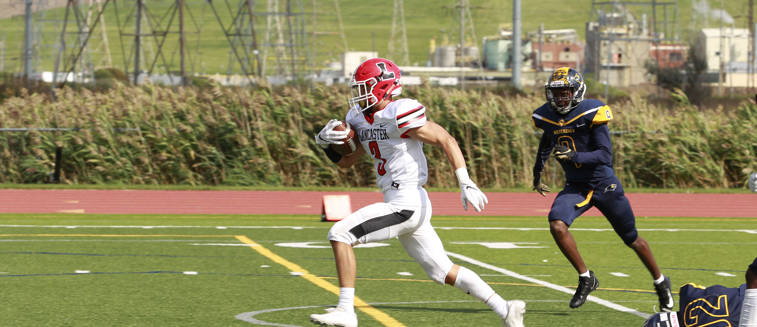 Lancaster WR running into the endzone