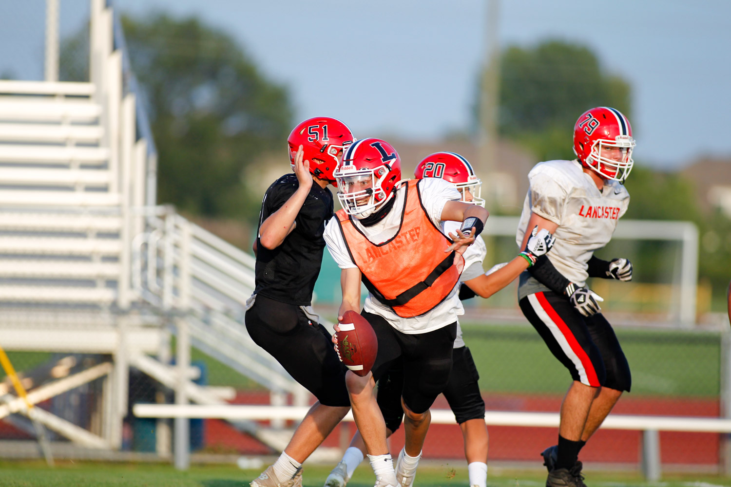 Red-White QB Looking down Field!