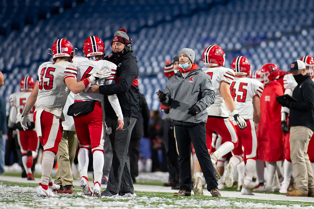 Lancaster vs Bennett Celebration on the sideline