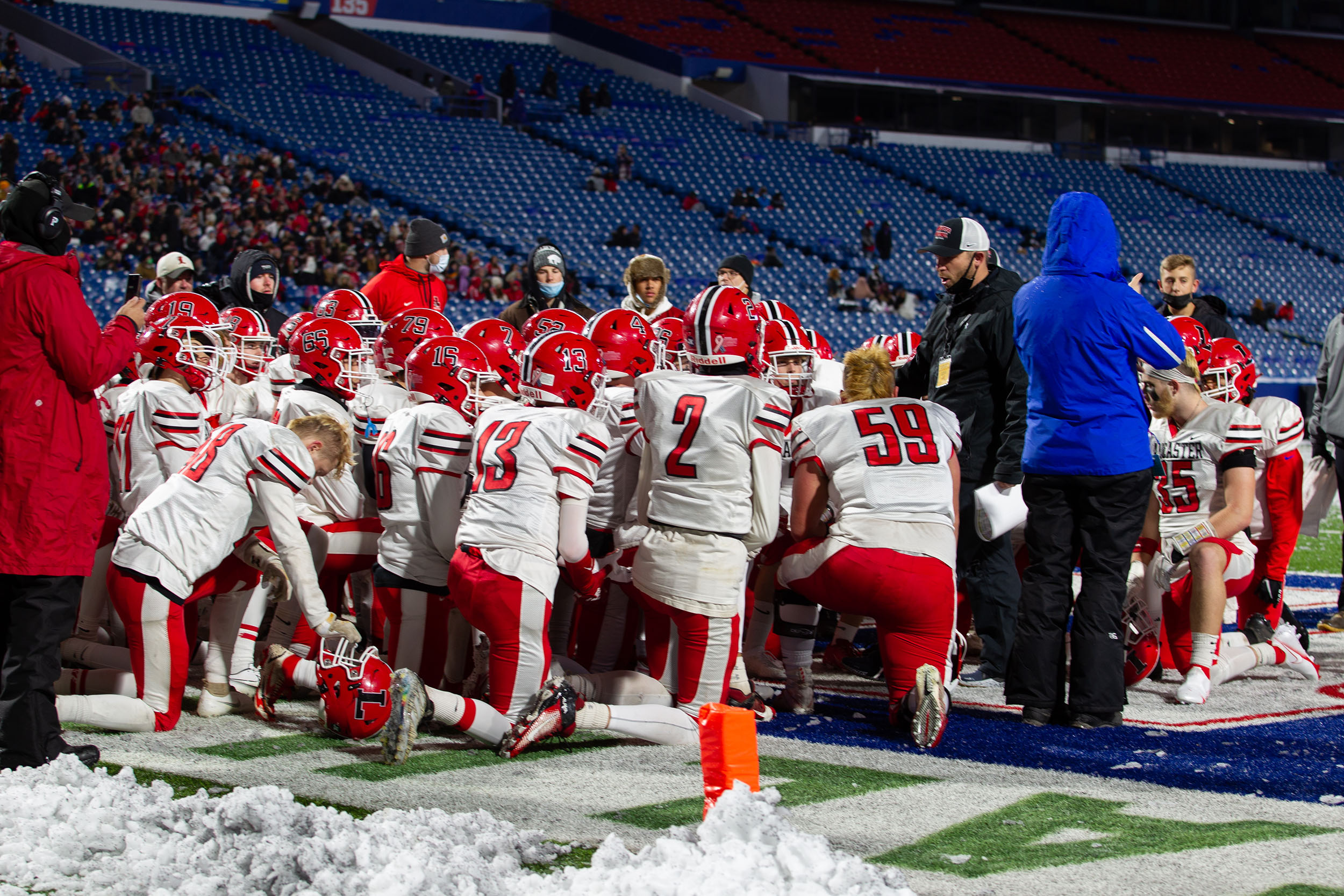 Lancaster vs Bennett Team Huddle