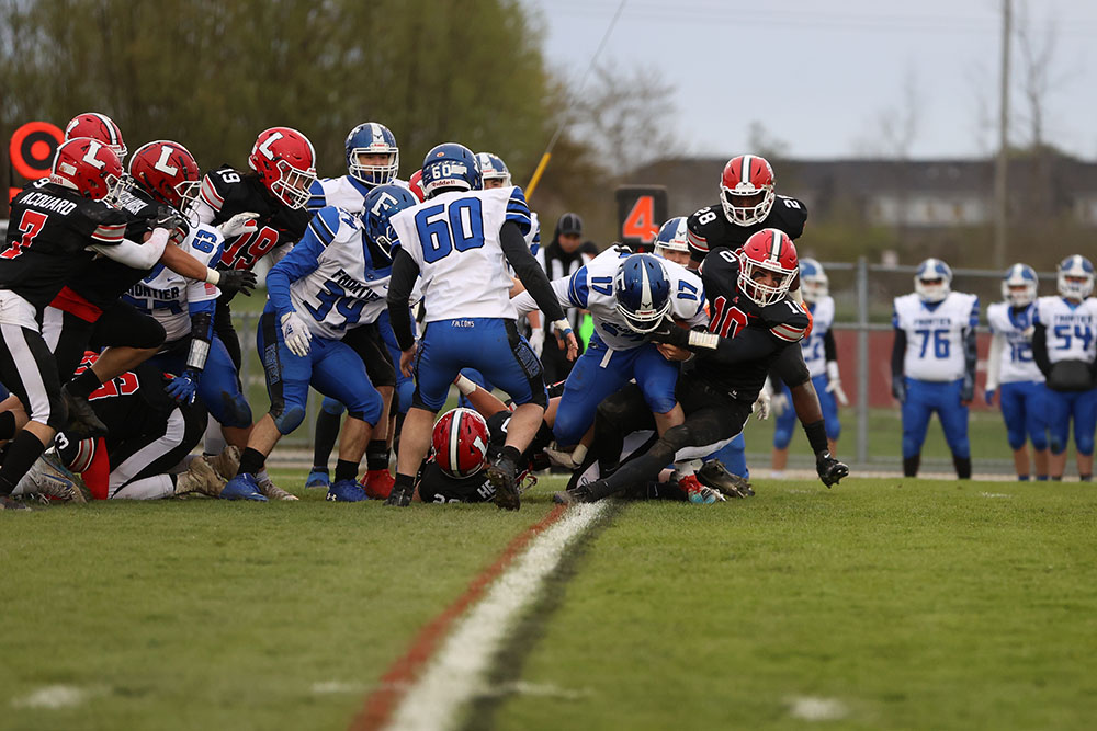 Lancaster vs Frontier Falcons 4th Down Stop!