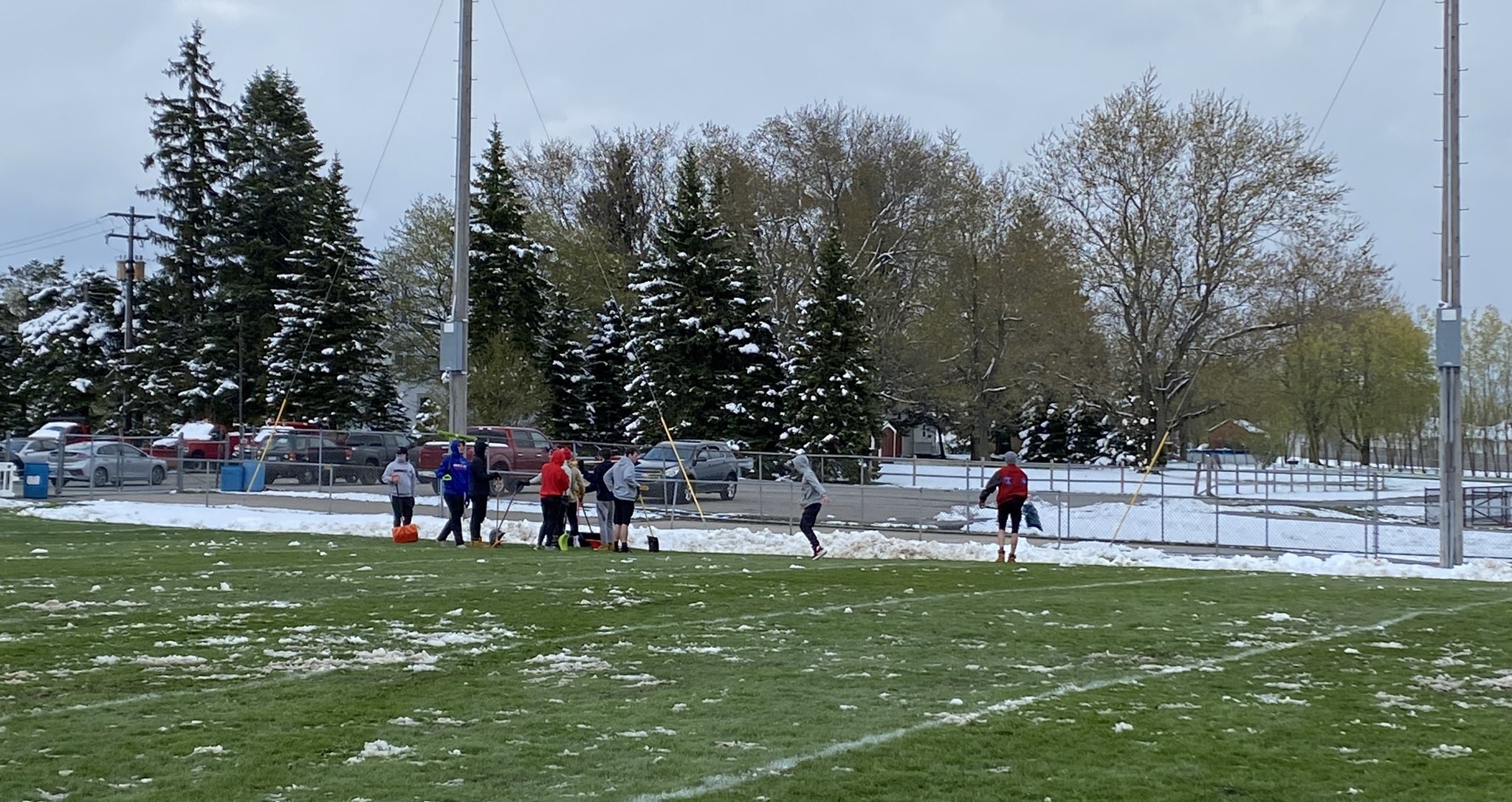 Snow Day at Foyle-Kling Field April 21st 2021