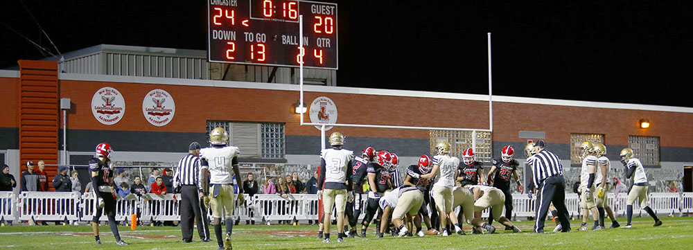 Lancaster Offense takes a knee to end the game