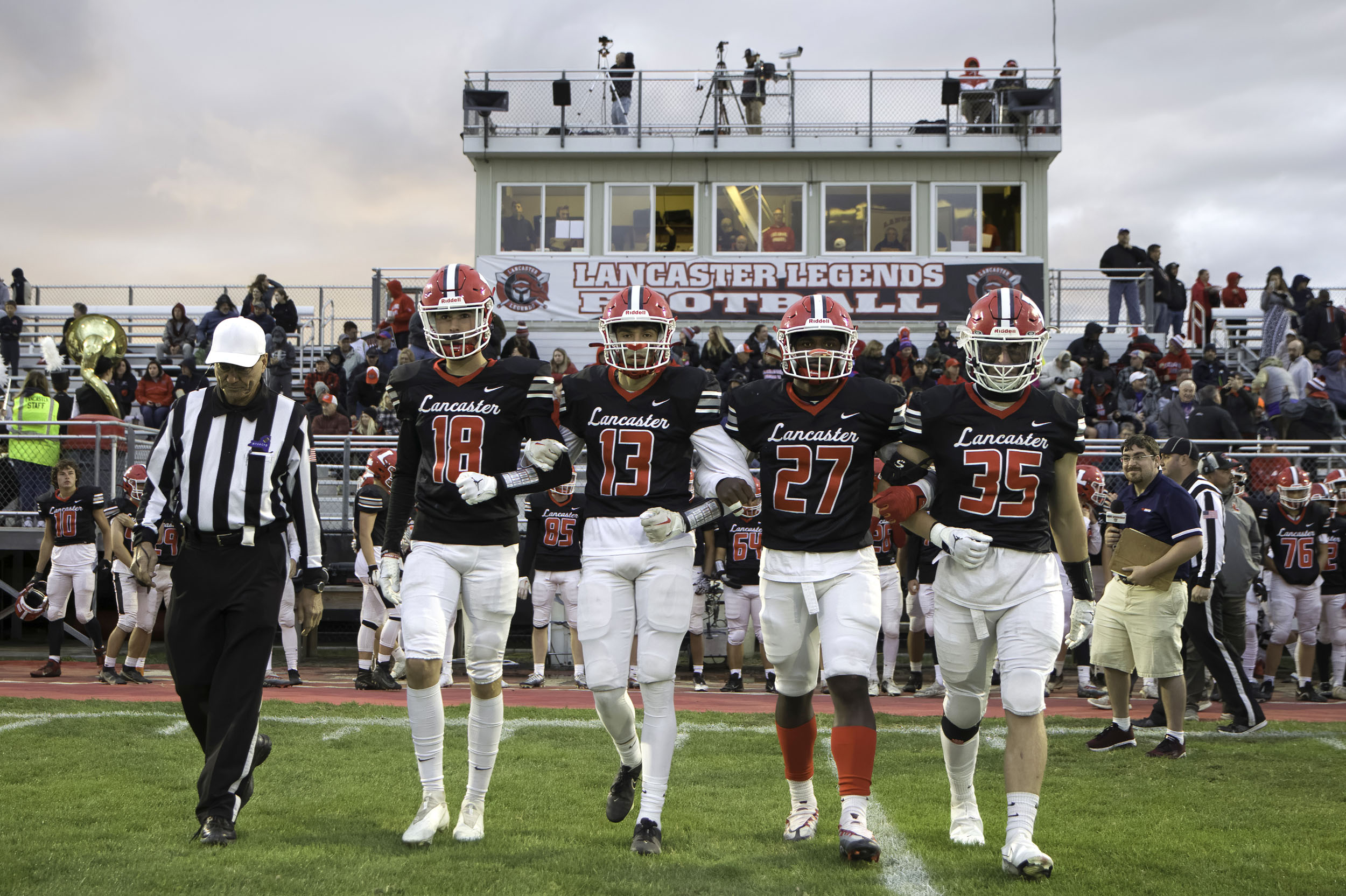 Lancaster Legends Captains coming out to the coin toss