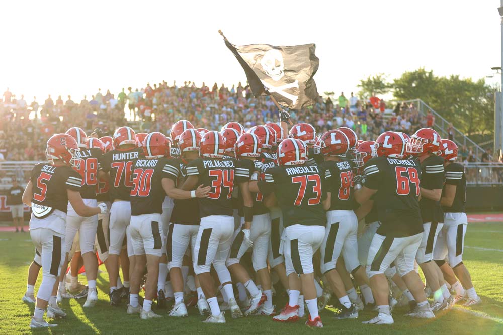 Lancaster vs Jamesotown pregame huddle