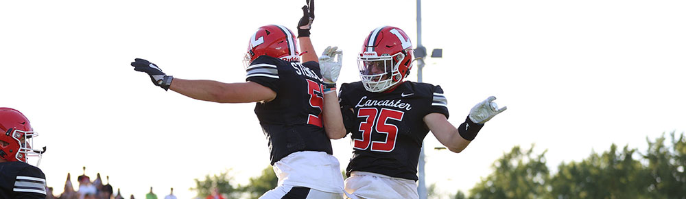 Lancaster Football Players celebrating