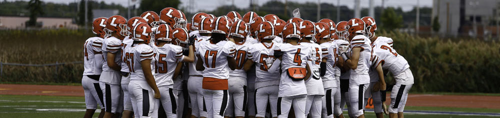 Lancaster Football huddle at NF