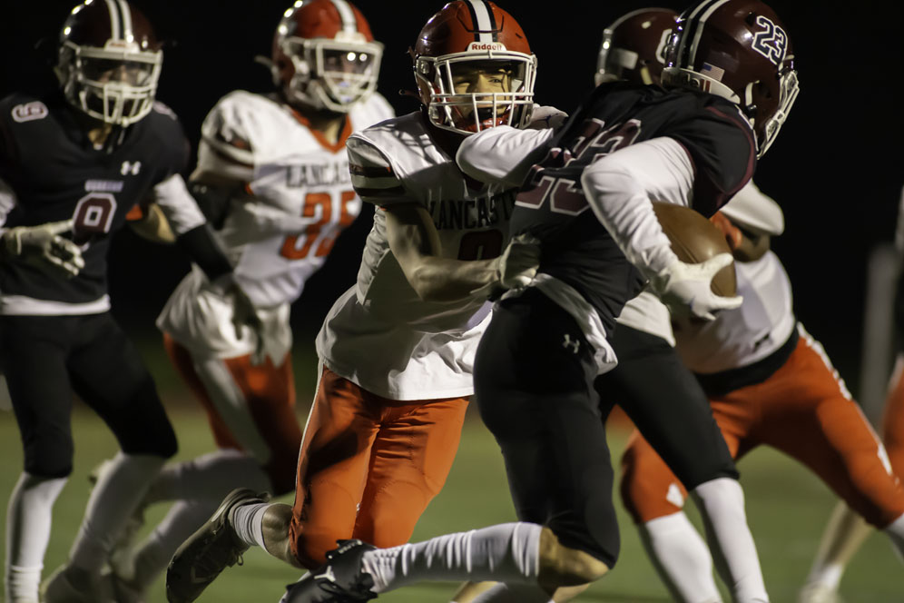 Lancaster vs Orchard Park- Lancaster with the tackle