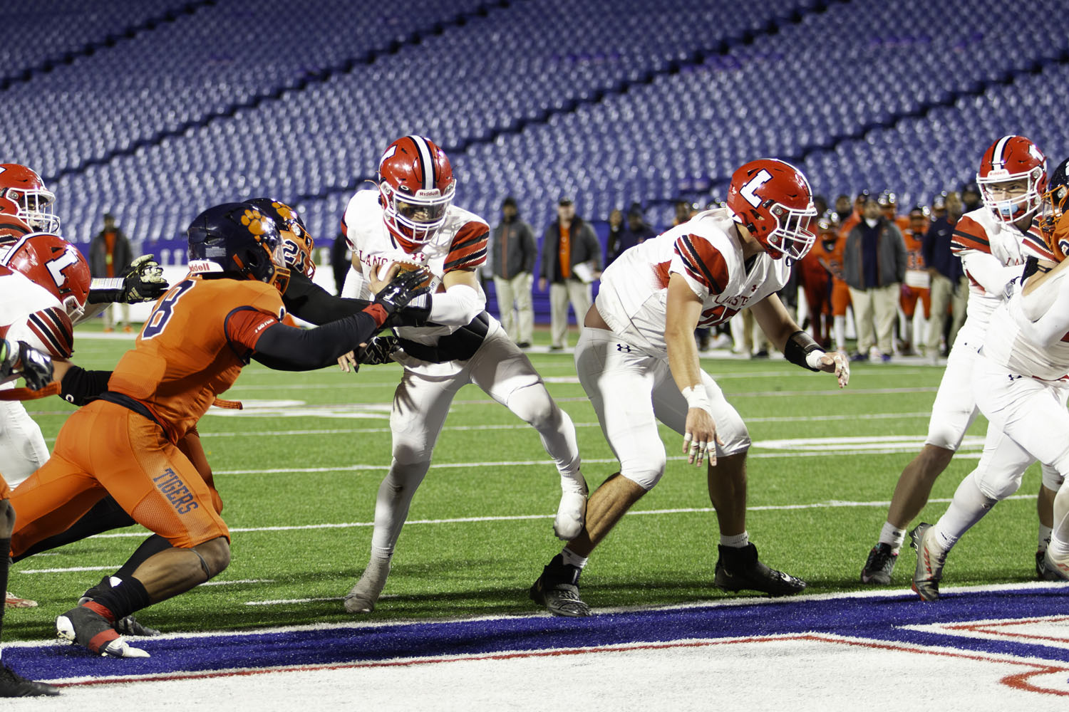 Crossing the goal-line for the Touchdown!