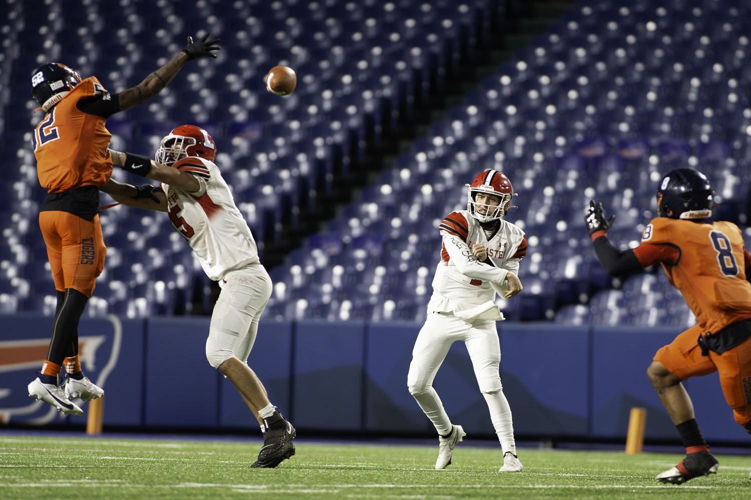 Lancaster QB throwing the ball down the field