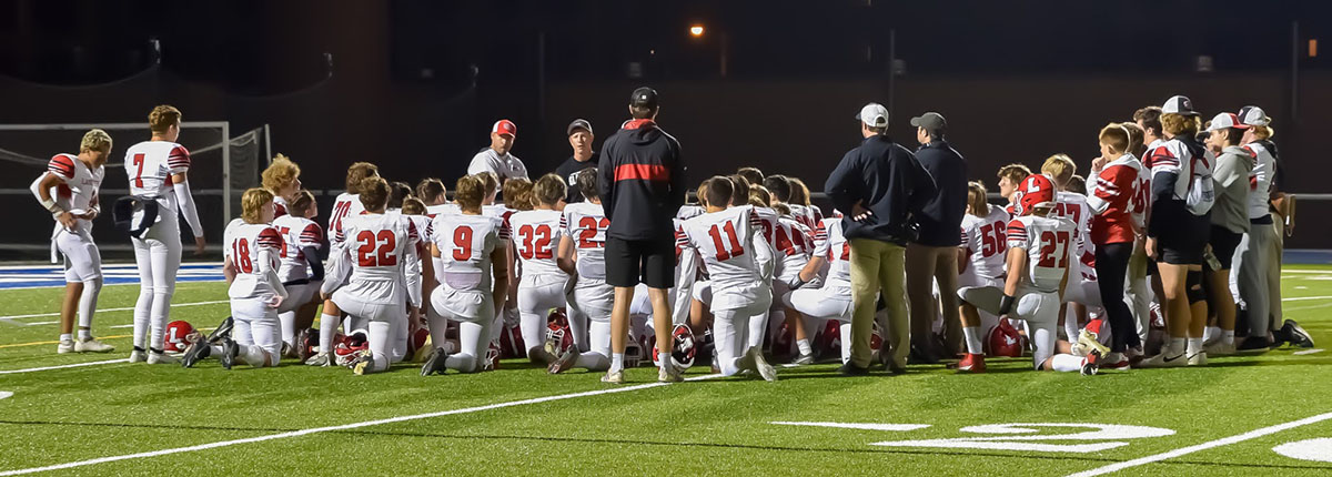 Lancaster Huddle afte the game