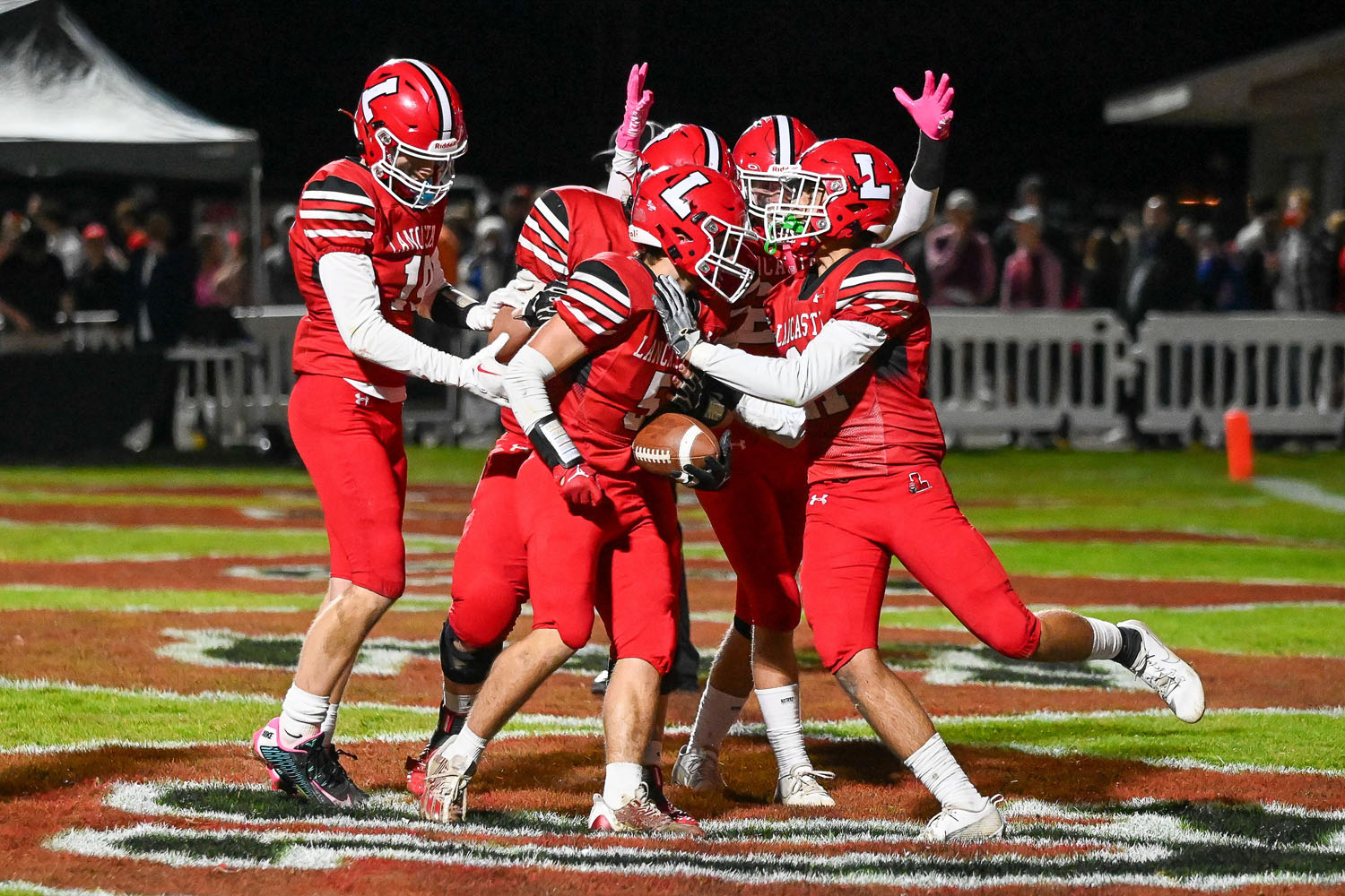 Touchdown celebration in the endzone against Canisius