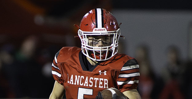 Lancaster RB Chris Gill running the ball against Depew