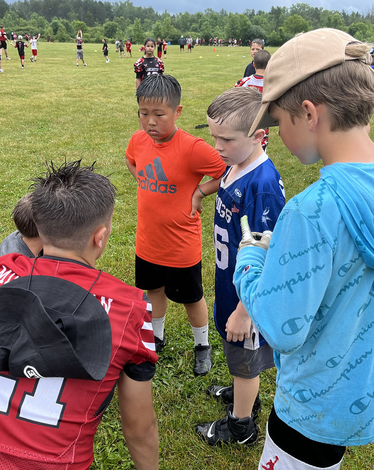 Campers hearing about the drill