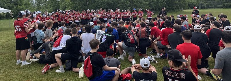 End of the camp huddle