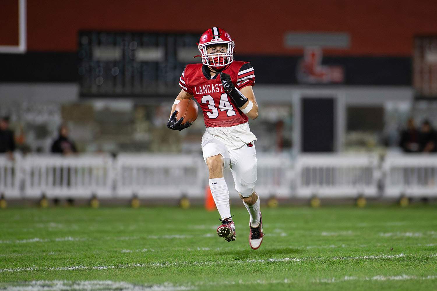 Ahearn running down the field