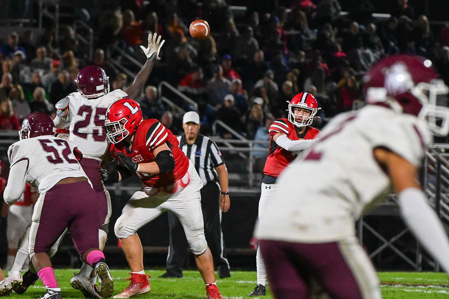 Lancaster QB throwing the ball