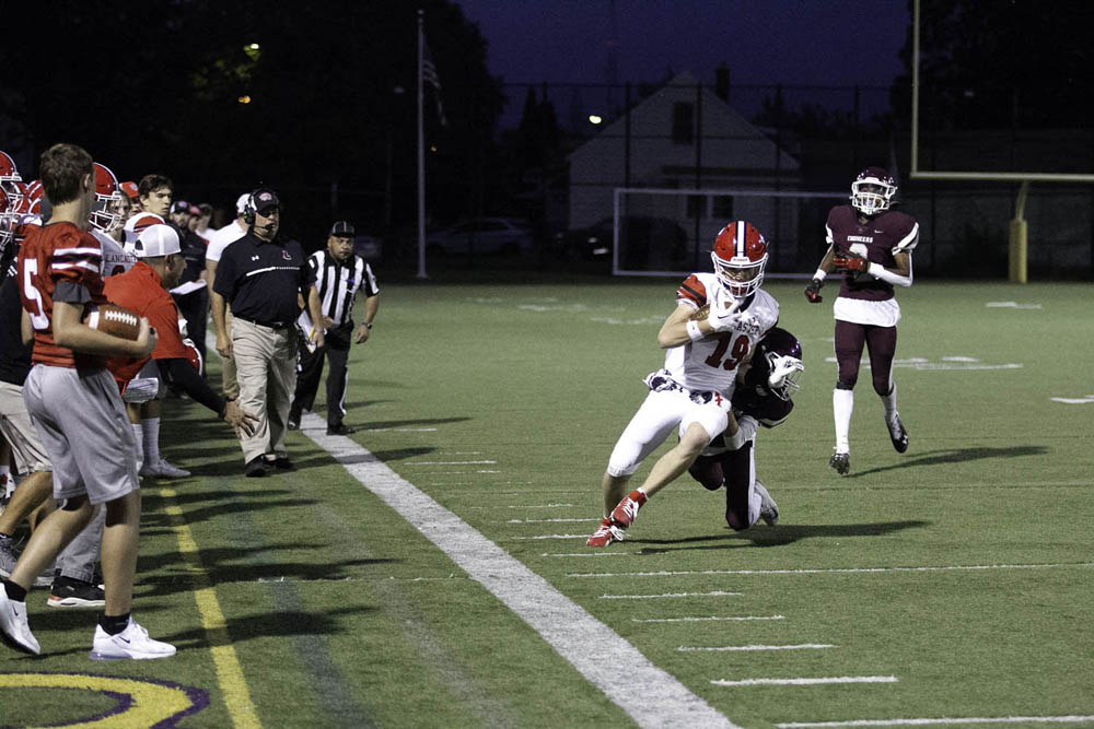 Lancaster ball carrier tackled