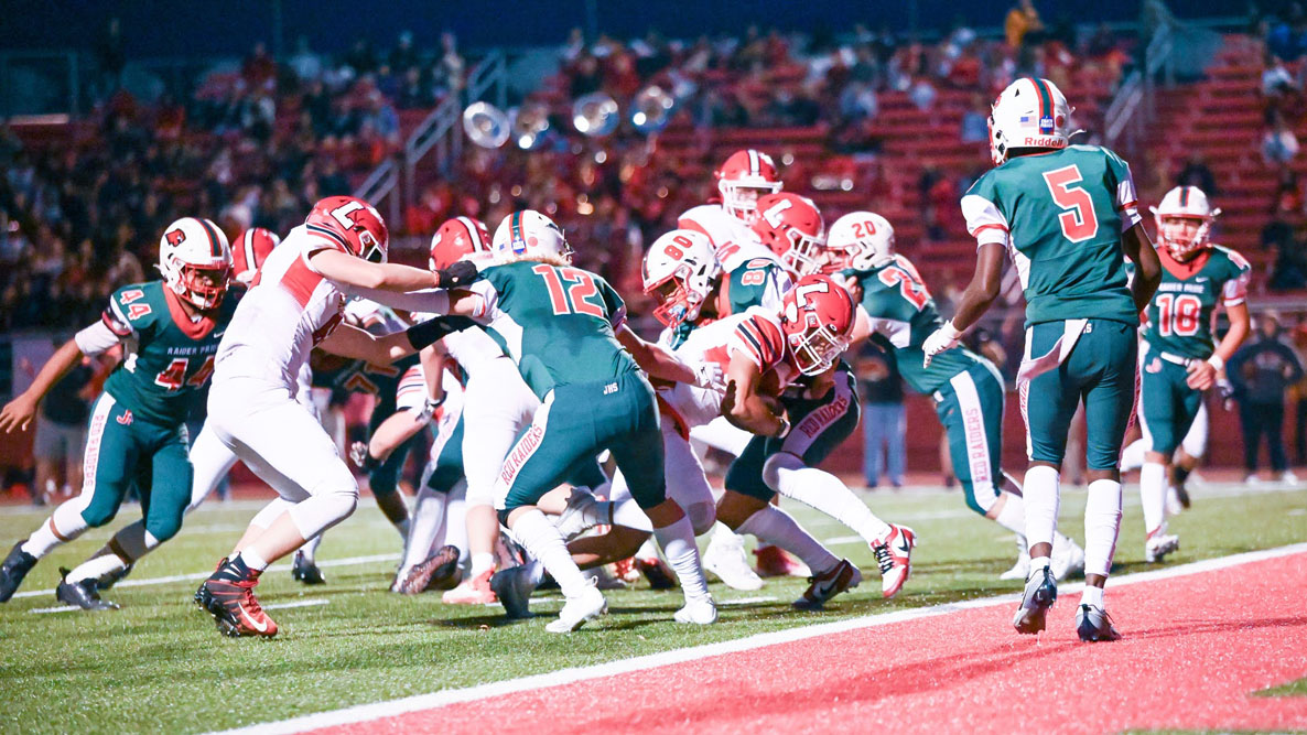 Lancaster crossing the goal-line