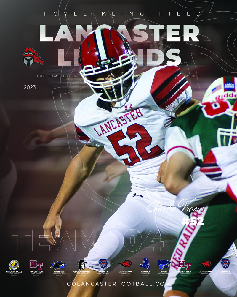 2023 Charles Vrana Lancaster Football Poster