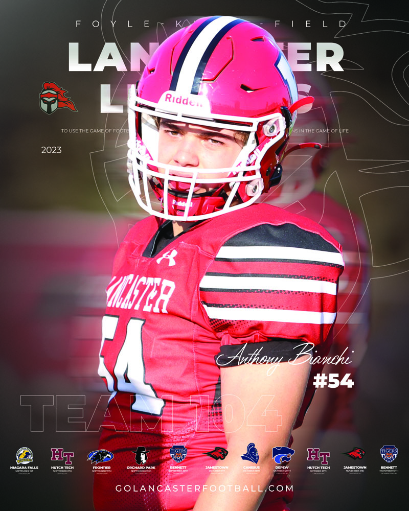 2023 Anthony Bianchi Lancaster Football Poster