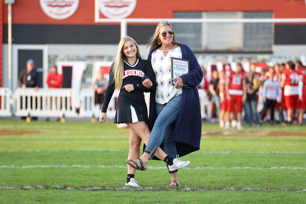 Lancaster High School Cheerleader Palumbo with teacher