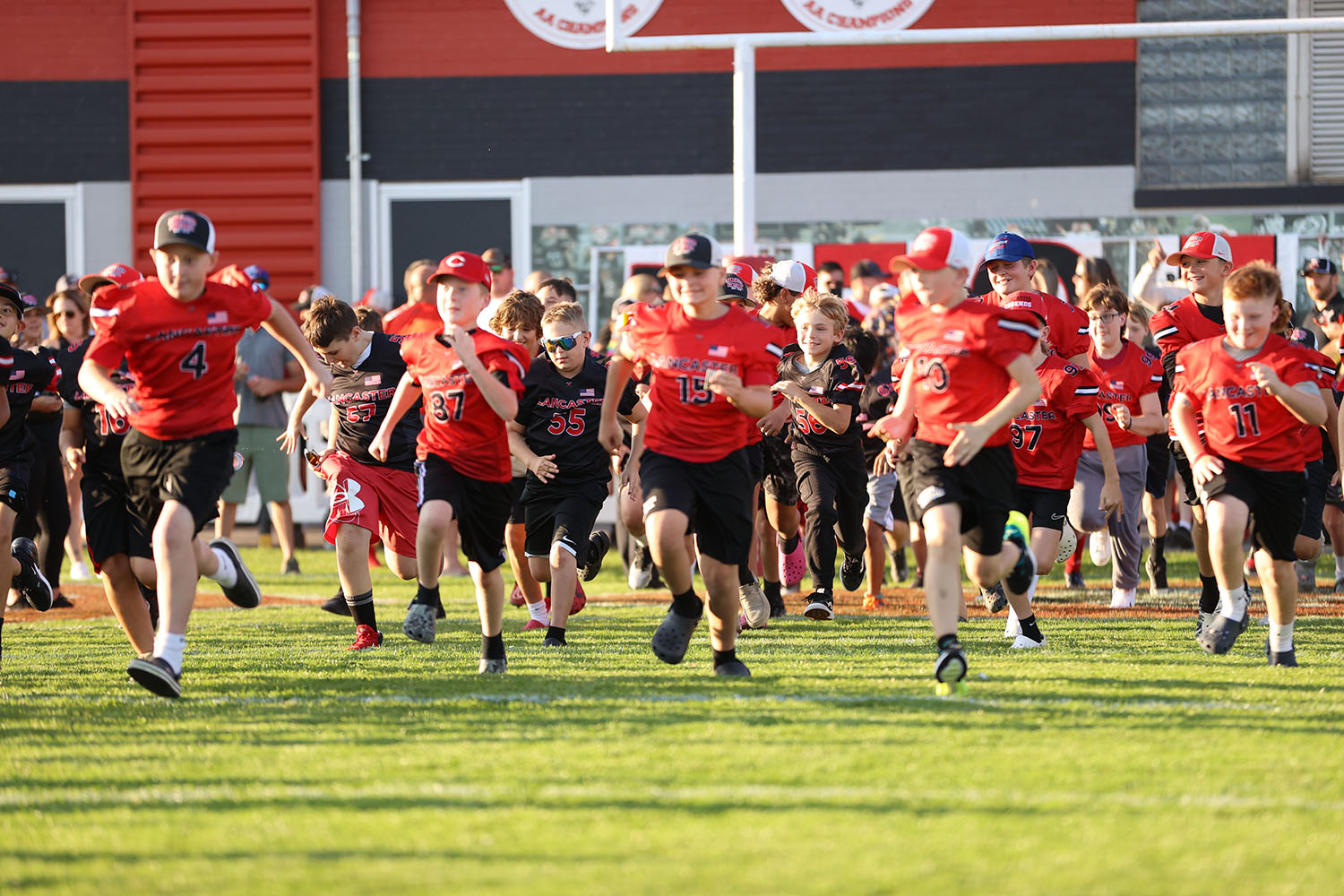 Lancaster Youth Football Team hitting the field