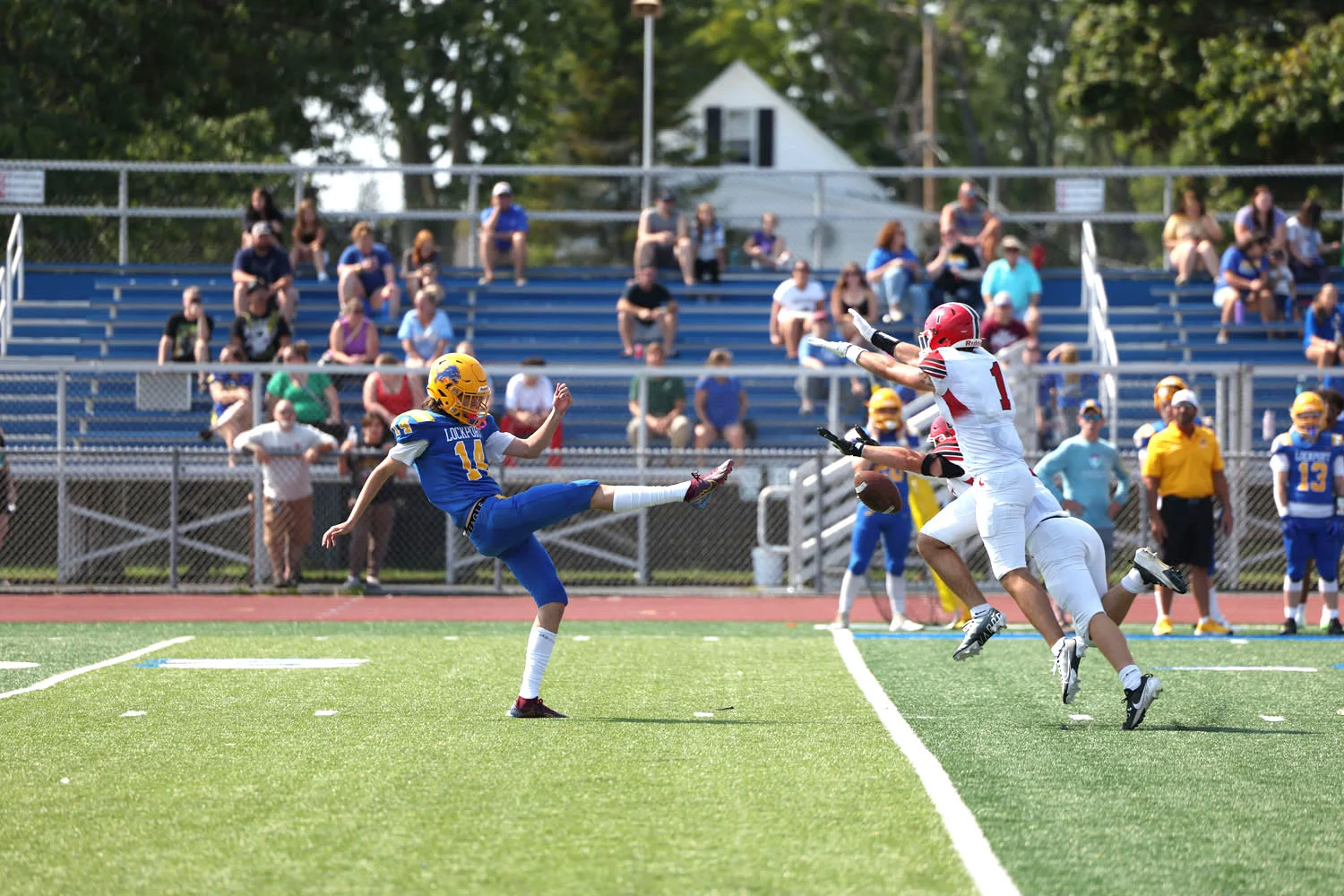 Lancaster blocks a punt