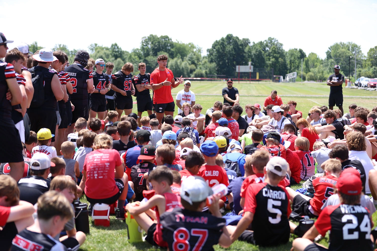 Lancaster Legend Alumni Joe Andreessen talking to the campers