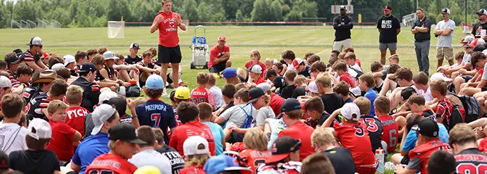 Boyes speaking to the Lancaster Campers