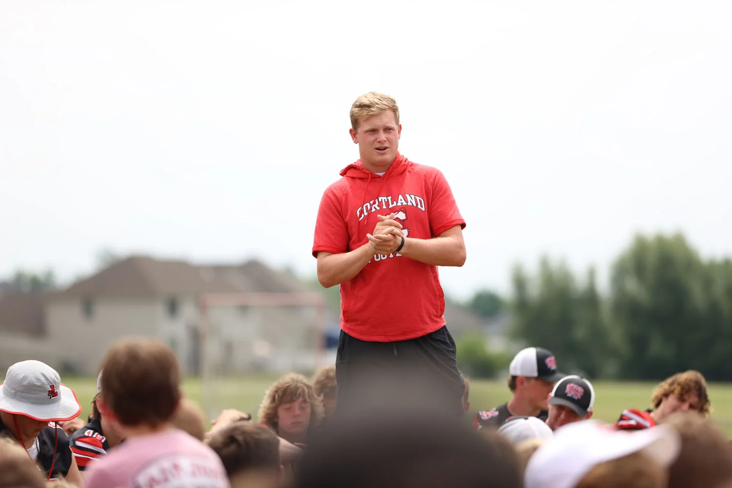 QB Boyes from Cortland State speaking to the campers