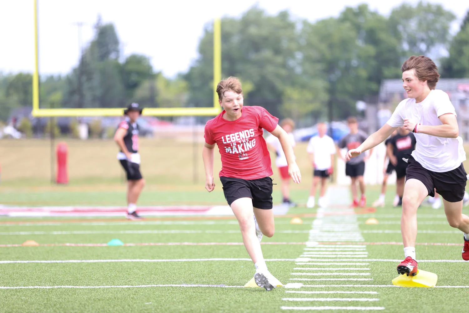 Running down the field