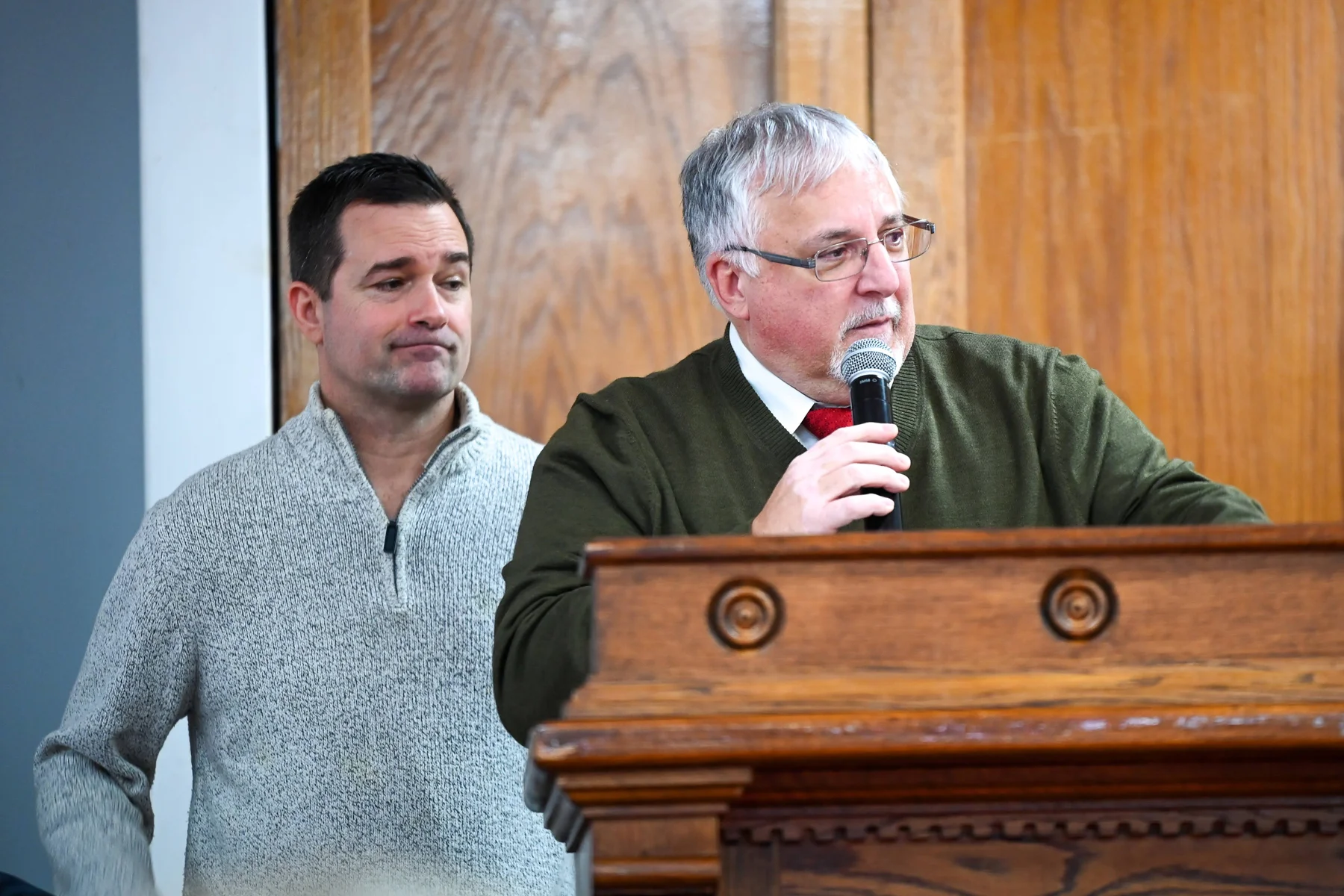Speakers giving out some hardware at the Banquet