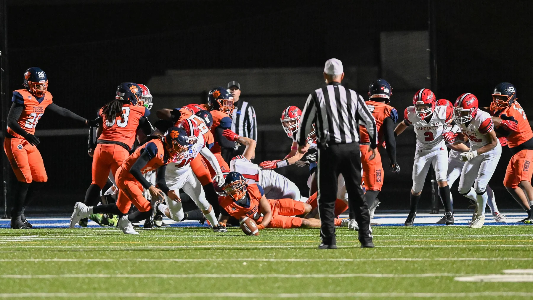 Lancaster defense going after the loose ball