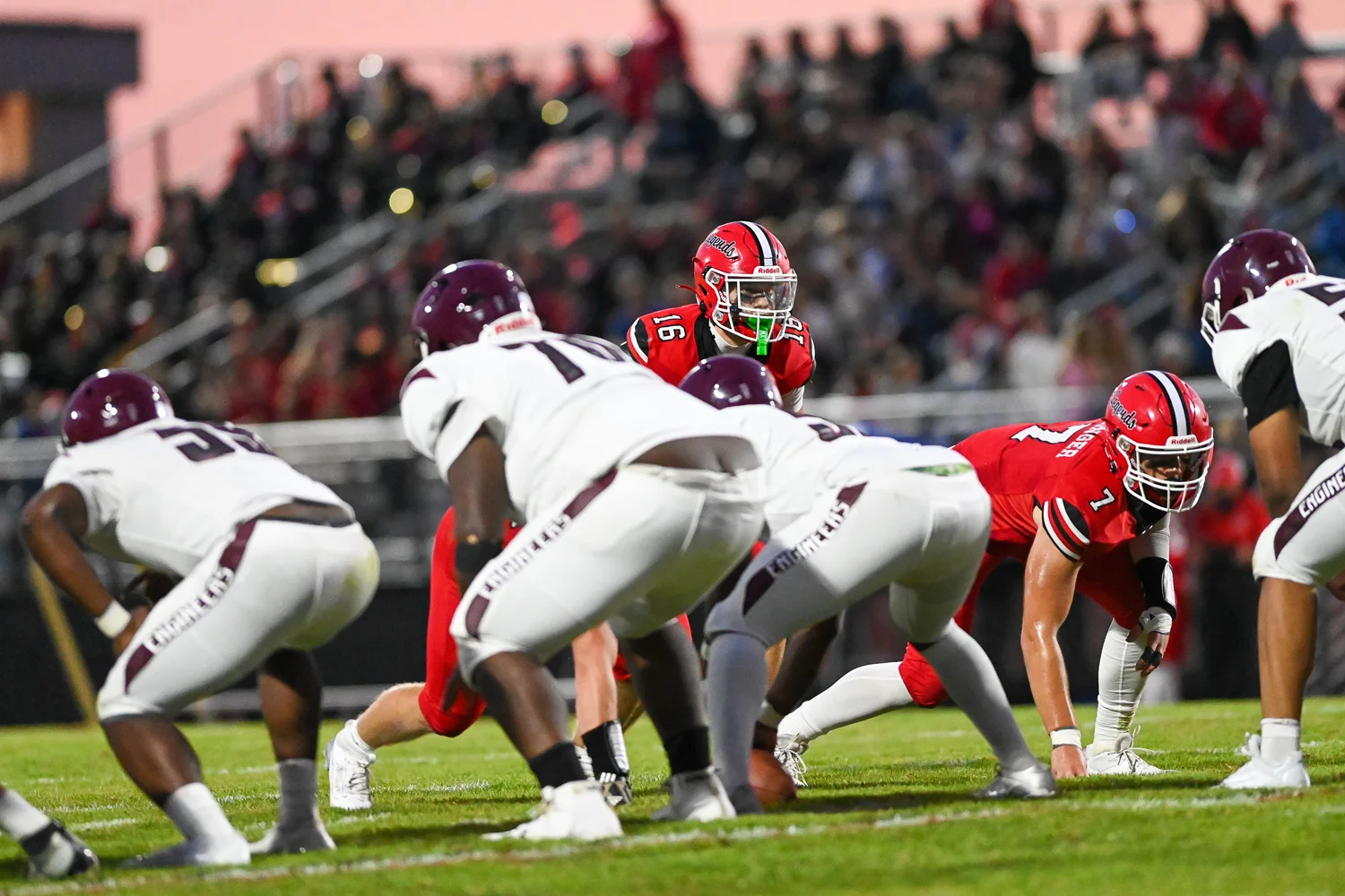Defender looking over the defense
