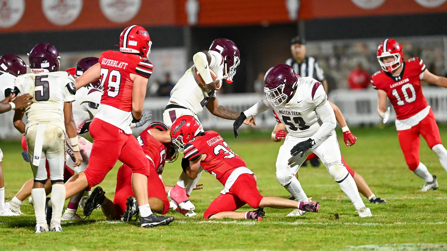 Lancaster Defense making the tackle