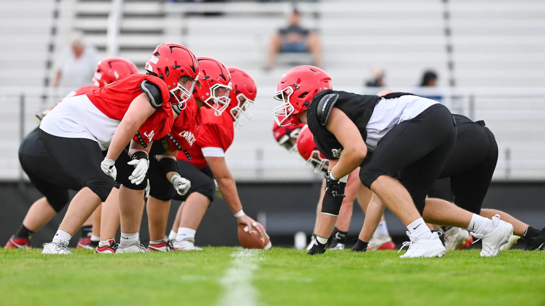 Lineman set for the play