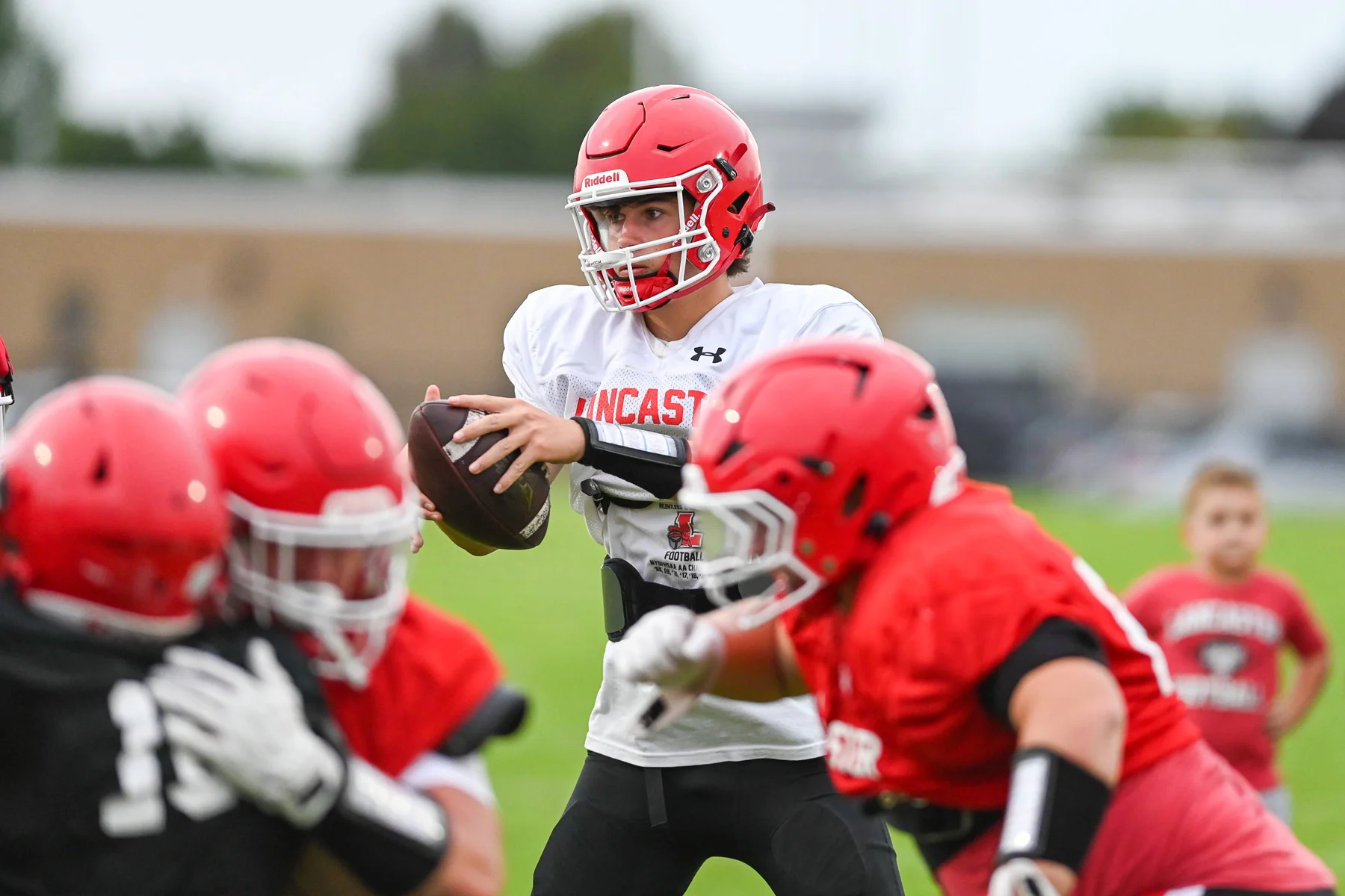 QB with the ball after the snap