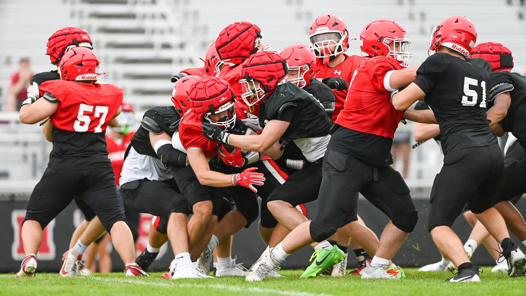 Lancaster Legends defense making the tackle