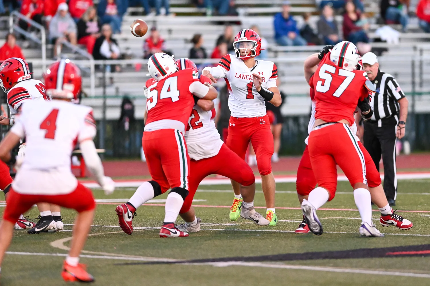 QB throwing the ball down field