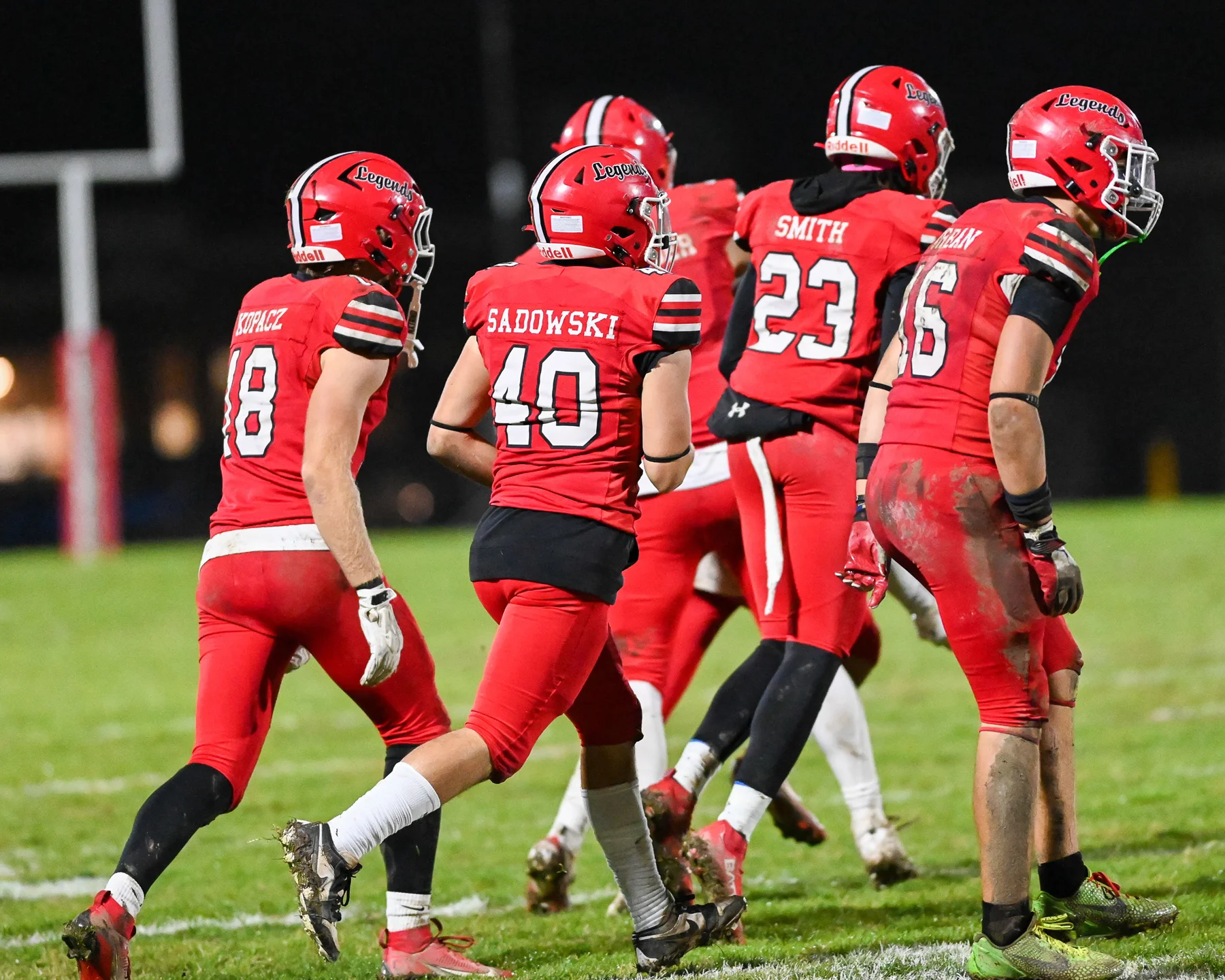 Lancaster celebrating after the INT